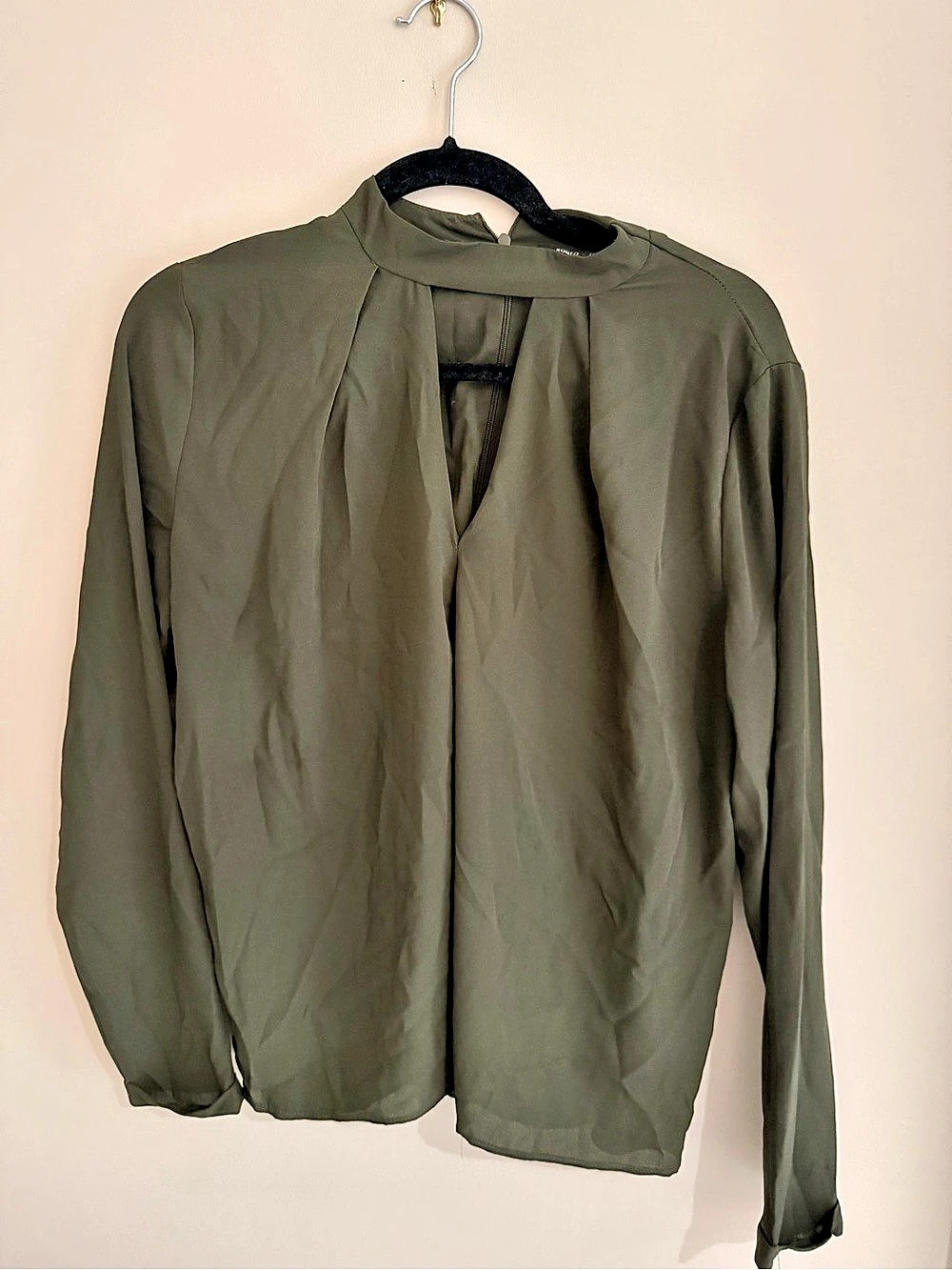 Olive Long Sleeve Blouse Like New